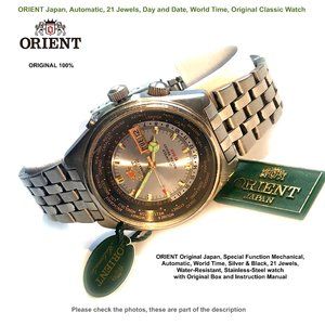 ORIENT Japan, Automatic, 21 Jewels, Day and Date, World Time, Classic Watch